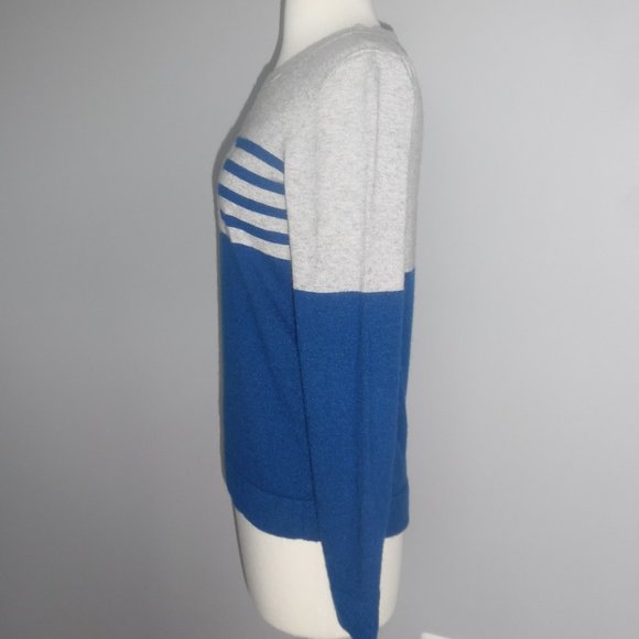 J. Crew Intarsia Polar Bear Wool Blend Striped Blue Pullover Sweater E4916 - Picture 4 of 9